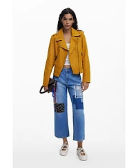 Desigual Women's Cropped jeans with patches