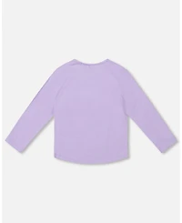 Deux par Girl Cotton Long Sleeve T-Shirt Lavender with Sequin Unicorn - Toddler|Child