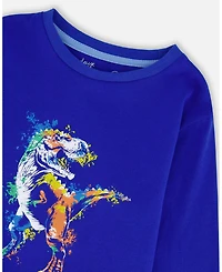 Deux par Boy Long Sleeve Jersey Tee Blue - Toddler|Child