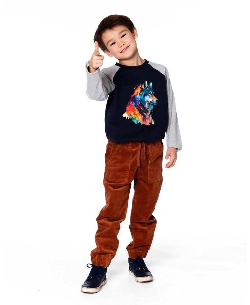 Deux par Boy Long Raglan Sleeve Jersey Tee Navy Blue - Child