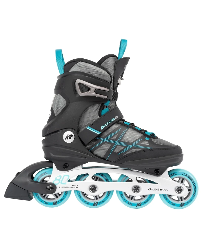 K2 Alexis 80 Alu Gray-Cyan Womens Inline Skates
