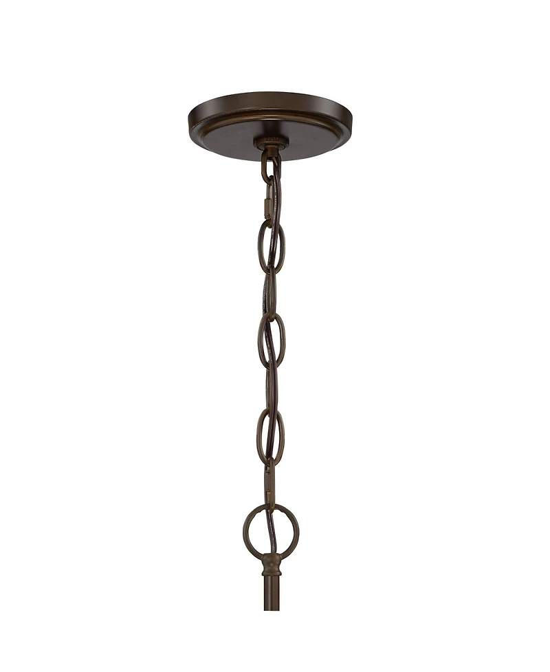 Franklin Iron Works Edinger Oil Rubbed Bronze Pendant Chandelier 20" Wide Rustic Clear Waterglass Textured Shade 4-Light Fixture for Dining Room