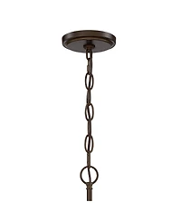 Franklin Iron Works Edinger Oil Rubbed Bronze Pendant Chandelier 20" Wide Rustic Clear Waterglass Textured Shade 4-Light Fixture for Dining Room