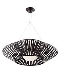 Possini Euro Design Planet Black Large Pendant Light 31 1/2" Wide Mid Century Modern White Glass for Dining Room House Foyer Kitchen Island Entry