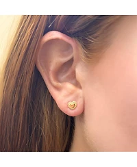 The Lovery Baby Beaded Heart Screw Back Stud Earrings 14K Gold