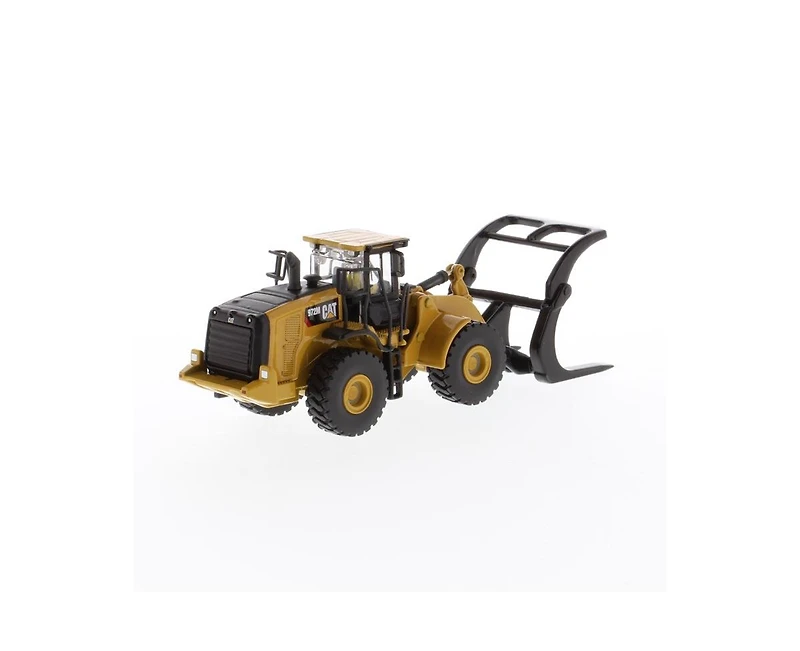 Diecast Masters Cat Caterpillar 972M Wheel Loader with Log Fork and Operator High Line Series 1/87 Scale Diecast Model by Diecast Masters