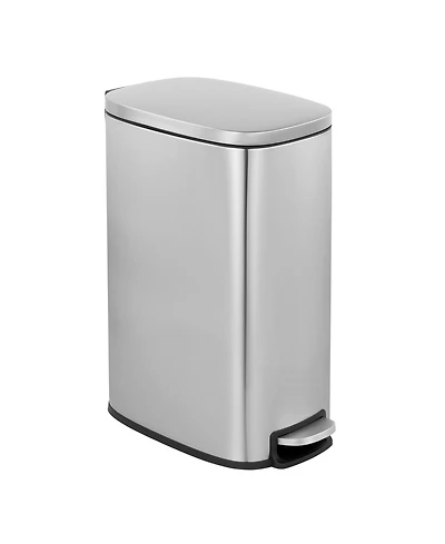 Mega Casa 13 Gal./50 Liter Slim Stainless Steel Step-on Trash Can for Kitchen