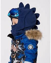 Deux par Deux Boy Polar Fleece Balaclava for Ski Helmet Navy Blue - Toddler|Child