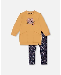 Deux par Girl Tunic and Leggings Set Golden Brown