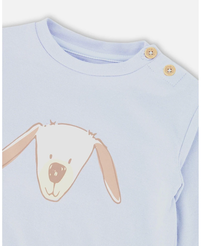 Deux par Baby Boy Cotton Pant and Top Set Light Blue