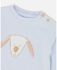 Deux par Baby Boy Cotton Pant and Top Set Light Blue