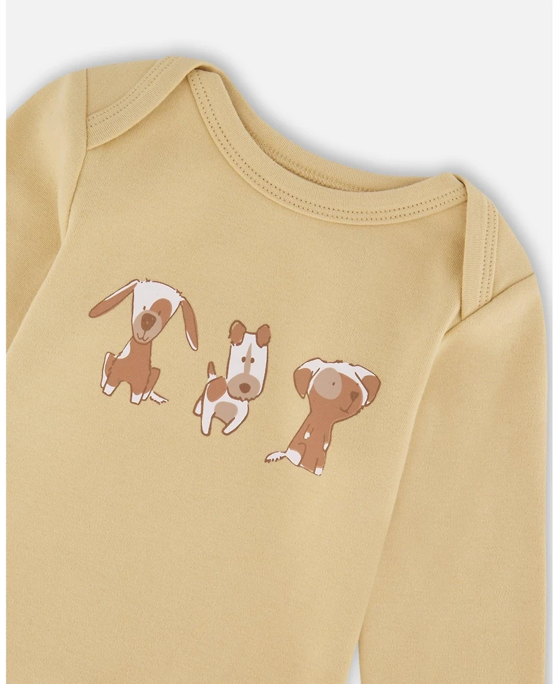Deux par Baby Boy Cotton Onesie Light Caramel