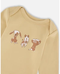 Deux par Baby Boy Cotton Onesie Light Caramel