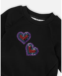 Deux par Girl Bi-Material Dress Black with Mesh Skirt - Child