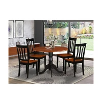 East West Furniture Dining set - 5 Pcs with 4 Wood Chairs