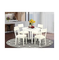East West Furniture Dining Room Set Linen White