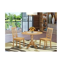 East West Furniture 3 Pc Dining room set - Kitchen dinette Table and 2 Dining Chairs