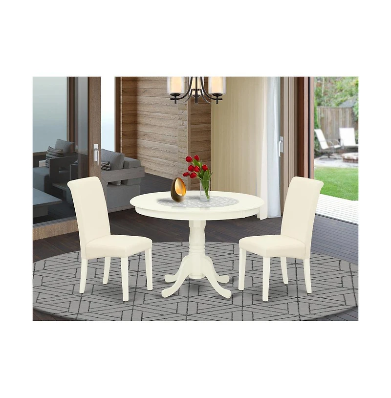 East West Furniture Dining Room Set Linen White