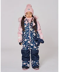 Deux par Girl One-Piece Play Snowsuit Navy Flower Print - Toddler|Child