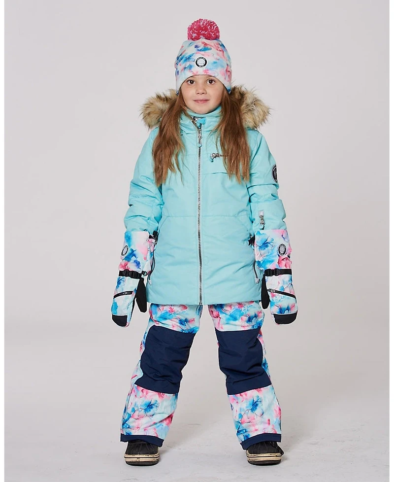 Deux par Girl Two-Piece Play Snowsuit Flower Print