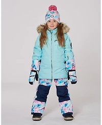 Deux par Girl Two-Piece Play Snowsuit Flower Print