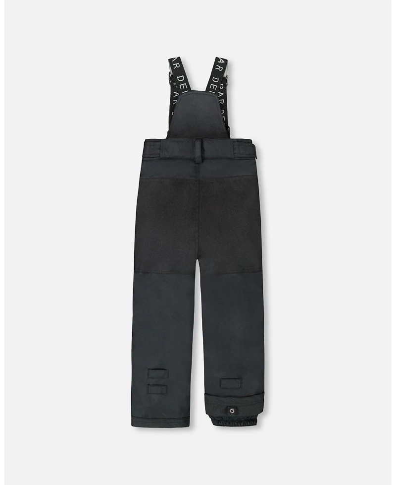Deux par Kids Unisex Solid Play Snow Pants Black - Child