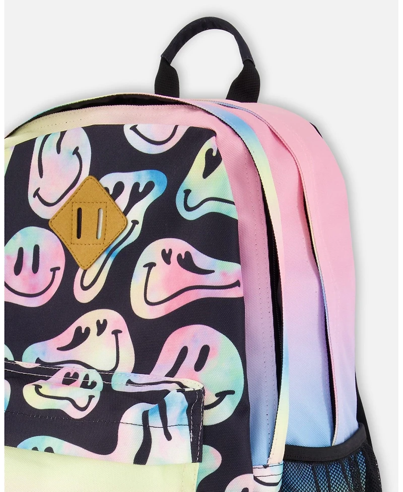 Deux par Deux Girl Kids Backpack Smiley Face Girl - Toddler|Child
