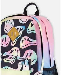 Deux par Deux Girl Kids Backpack Smiley Face Girl - Toddler|Child