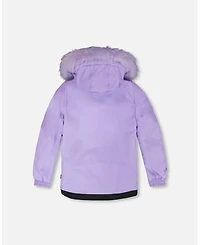 Deux par Girl Two-Piece Play Snowsuit with Printed Pants Lavender