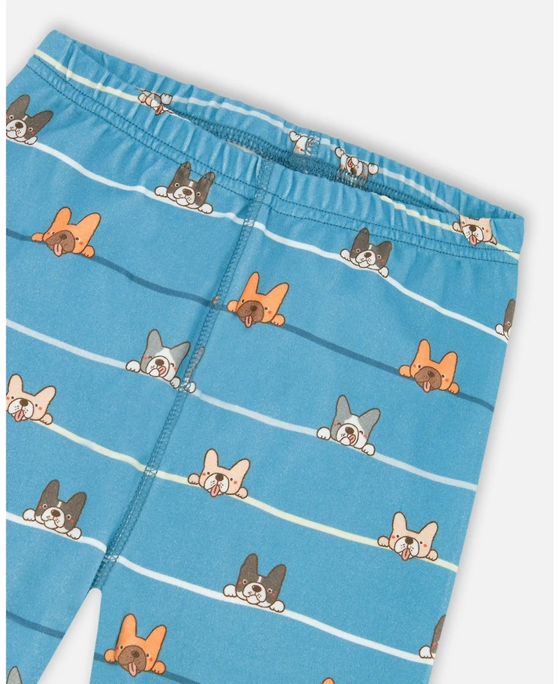 Deux par Boy Two-Piece Cotton Pajama Set Blue Dog Print - Toddler|Child