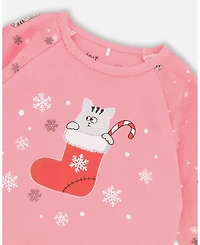 Deux par Toddler Girls Cotton Two-Piece Pajamas Pink Cat Print - Toddler|Child