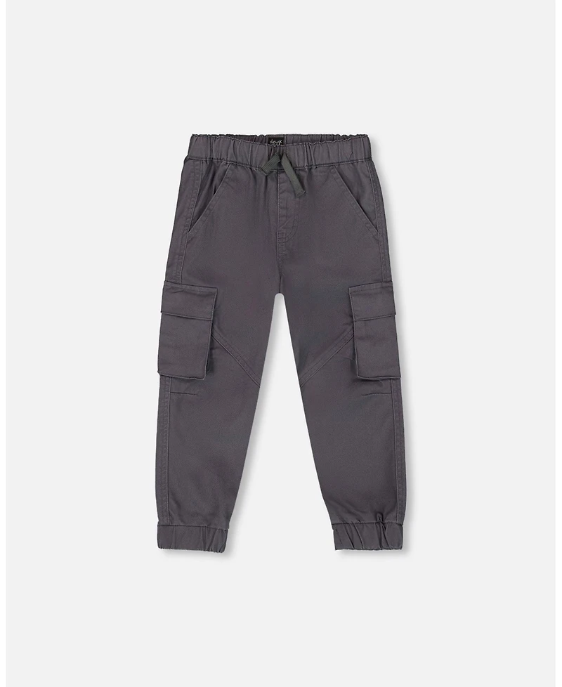 Deux par Boy Twill Jogger Cargo Pants Dark Gray