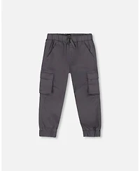 Deux par Boy Twill Jogger Cargo Pants Dark Gray