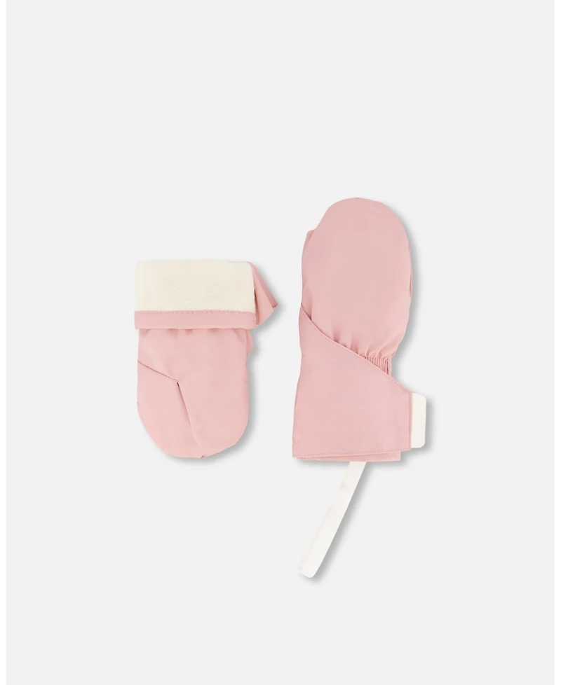 Deux par Baby Girls Lined Mittens Dusty Pink