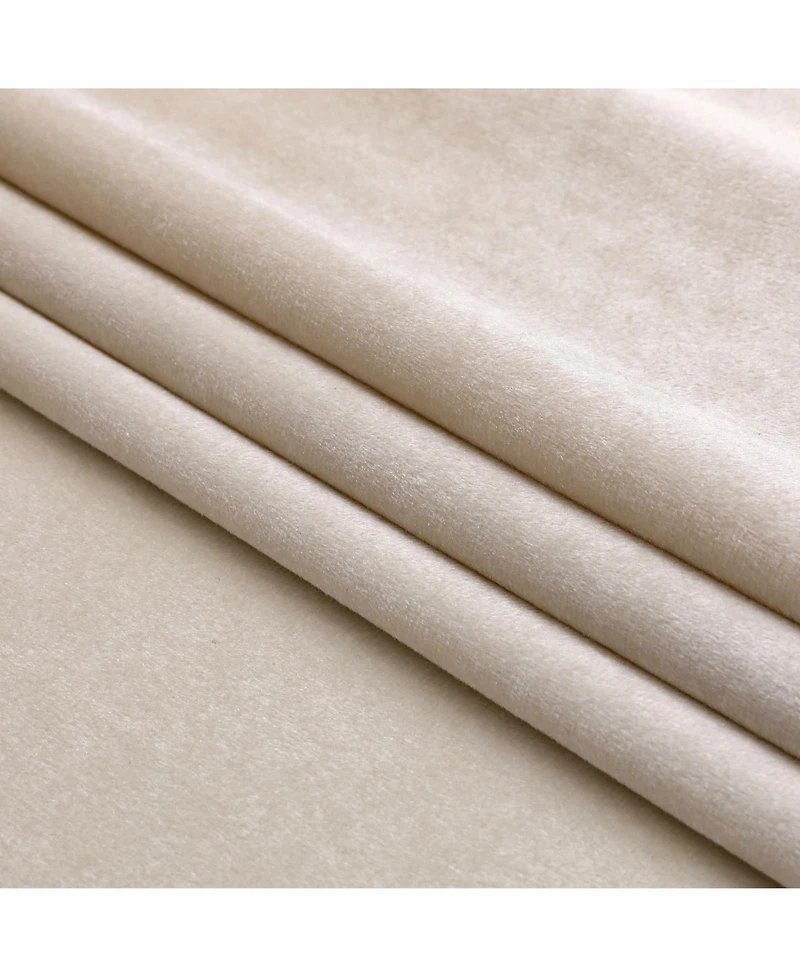 Kate Aurora Royal Living 2 Pack Rod Pocket Light Filtering Velvet Window Curtain Panels - Gray
