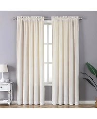 Kate Aurora Royal Living 2 Pack Rod Pocket Light Filtering Velvet Window Curtain Panels - Gray