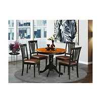 East West Furniture 5 Pc Kitchen nook setin Black and Cherry