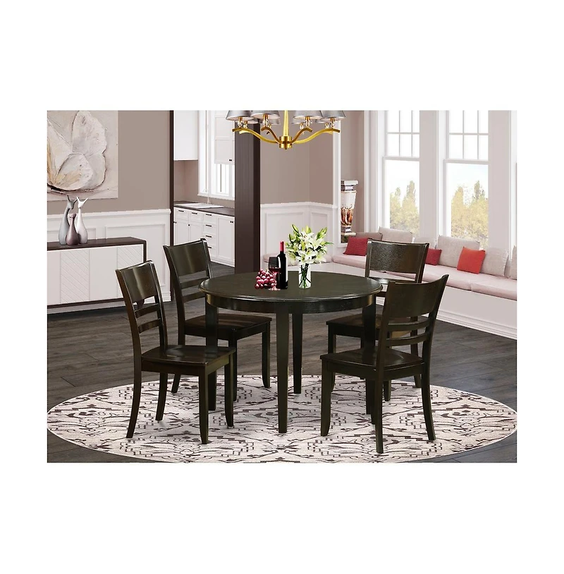 East West Furniture 5 Pc small Kitchen Table and Chairs set-Dining Table and 4 Dining Chairs