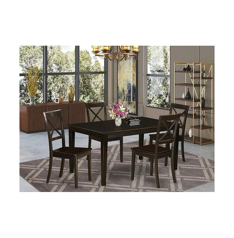 East West Furniture 5 Pc Dining room set - DinetteTable and 4 Dining Chairs