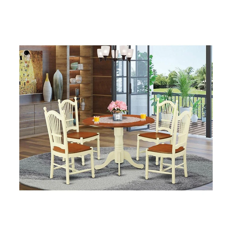 East West Furniture 5 Pc Kitchen nook Dining set - Kitchen dinette Table and 4 Kitchen Chairs