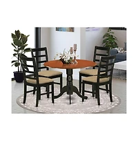East West Furniture 5 Pc Kitchen Table set-Dining Table and 4 Wooden Kitchen Chairs