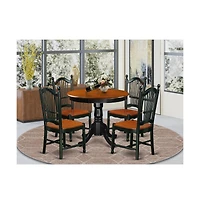 East West Furniture Dining Room Set Black & Cherry