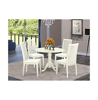 East West Furniture Dining Room Set Linen White