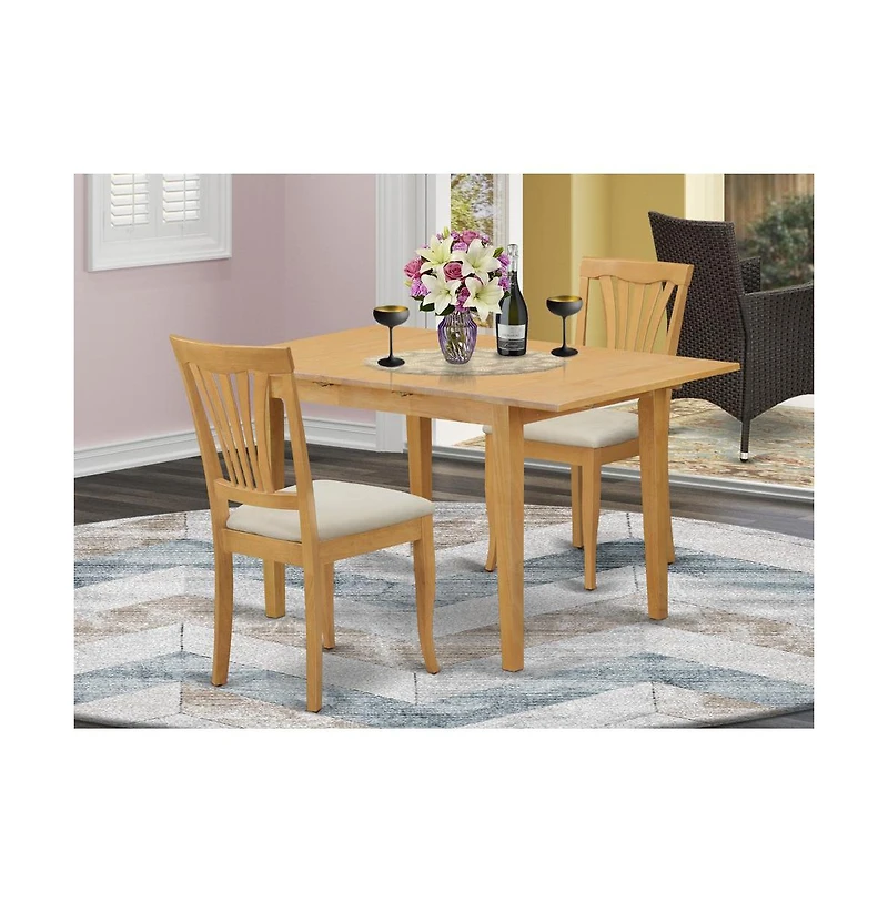 East West Furniture 3 PcSmall Kitchen Table set - Kitchen Table and 2 Dining Chairs
