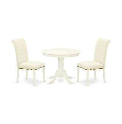 East West Furniture Dining Room Set Linen White