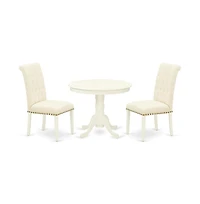 East West Furniture Dining Room Set Linen White
