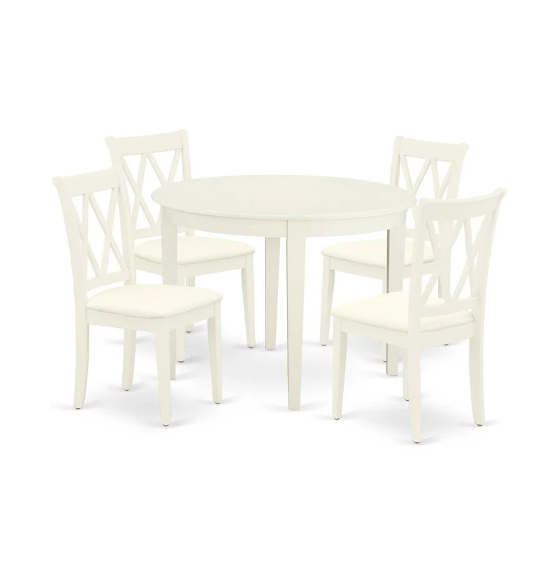 East West Furniture Dining Room Set Linen White