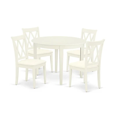 East West Furniture Dining Room Set Linen White