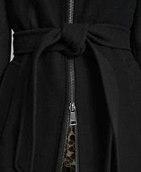 Dkny Petite Belted Zip Front Coat