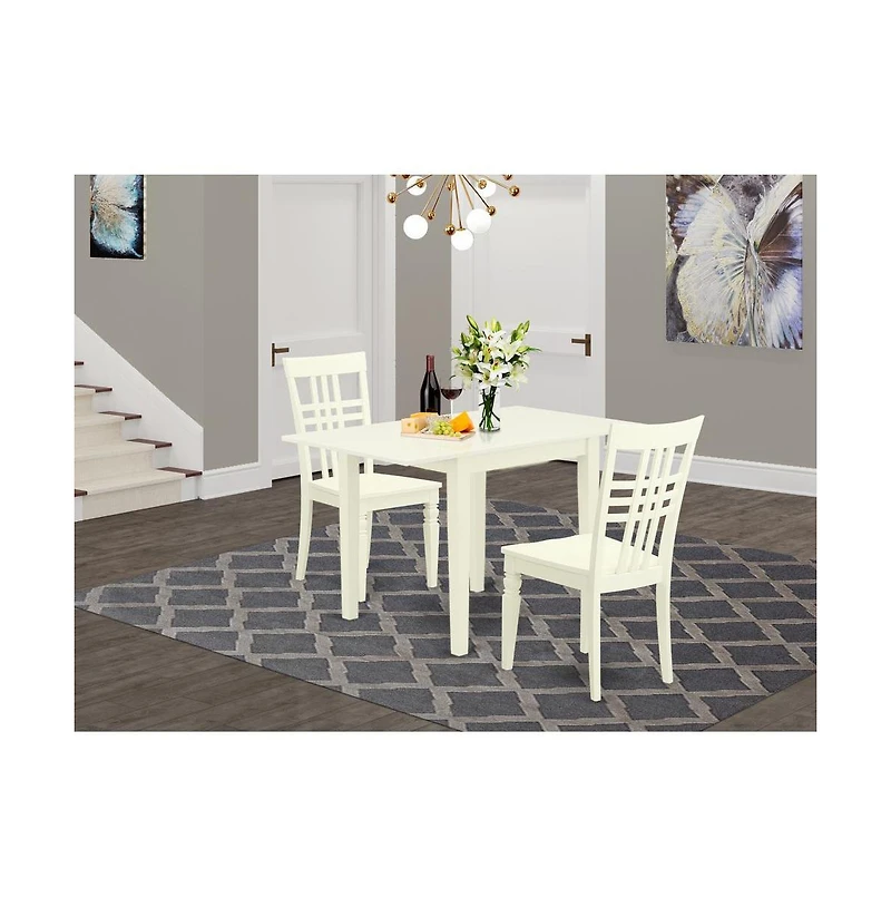 East West Furniture Dining Room Set Linen White